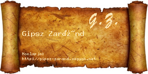 Gipsz Zaránd névjegykártya