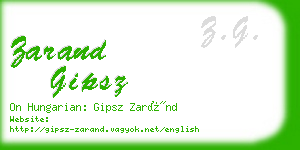 zarand gipsz business card